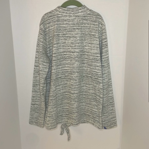 Old Navy gray & white fleece with tie knot girls size XL 14 - Picture 2 of 13